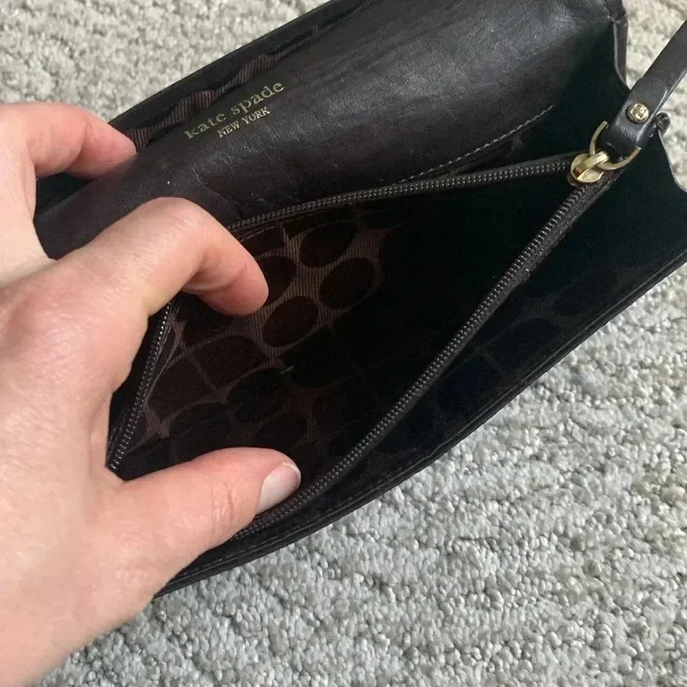 Kate Spade black nylon and leather wallet